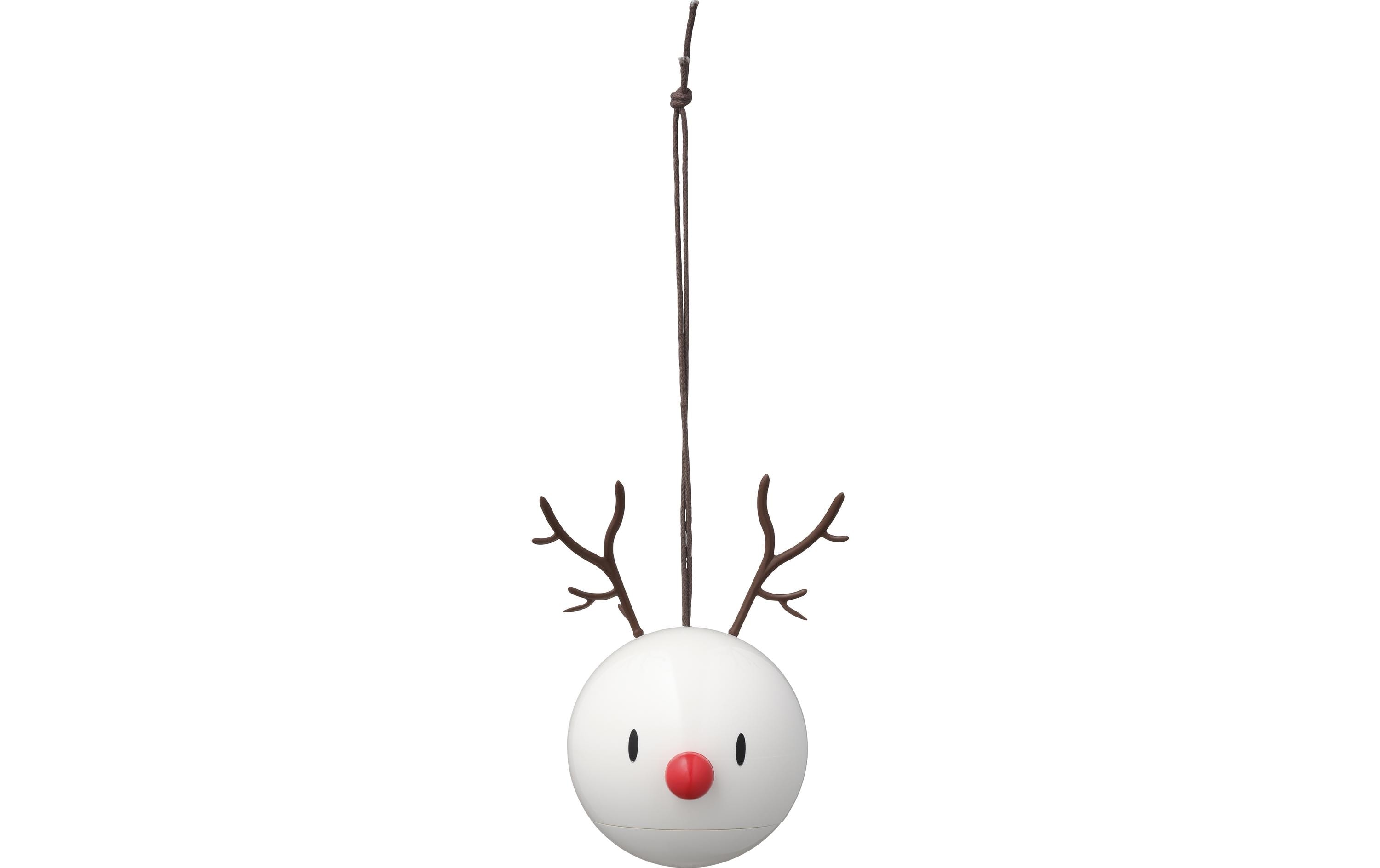 Hoptimist Weihnachtskugel Rentier 2 Stück, Weiss
