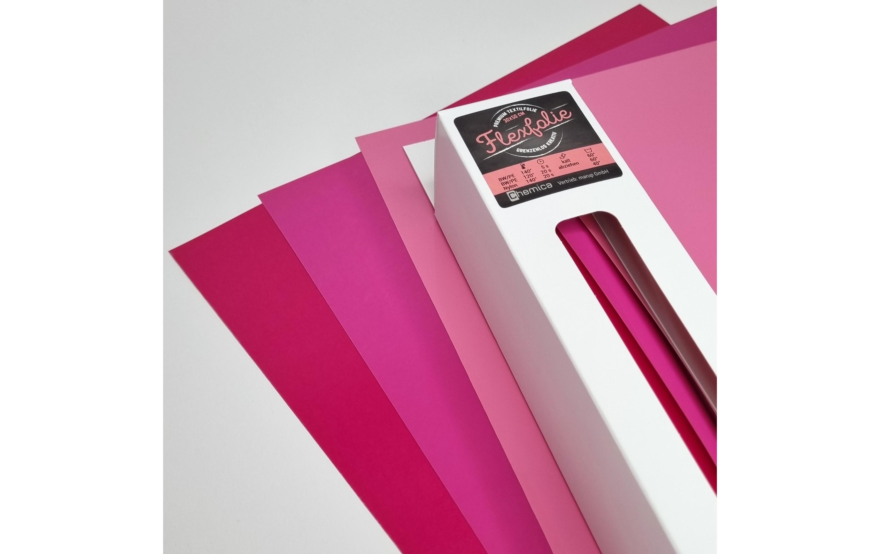 Chemica Aufbügelfolie Flex 30 x 50 cm, 3er Set, Rosa