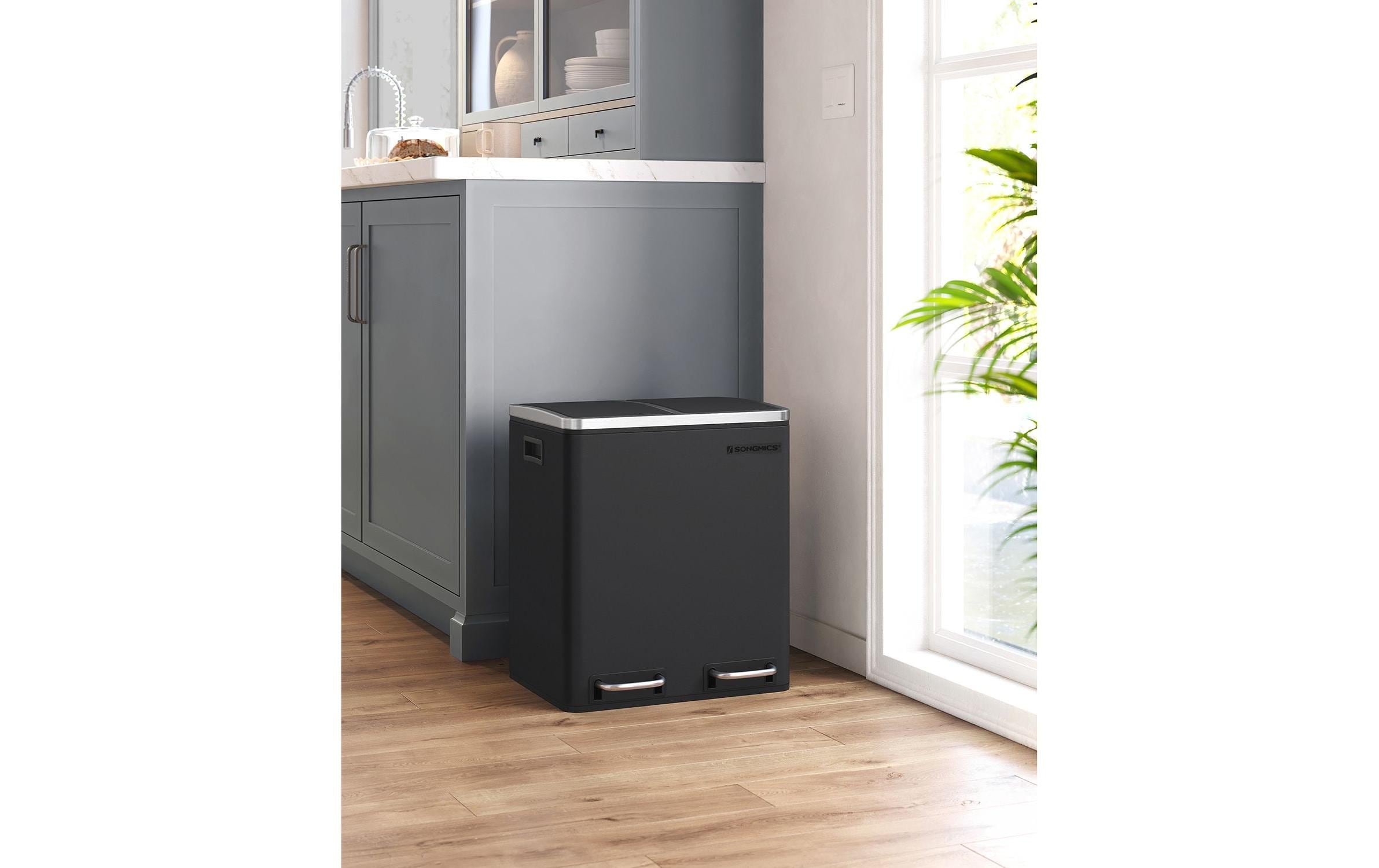 Songmics Abfalleimer 30 l, Schwarz