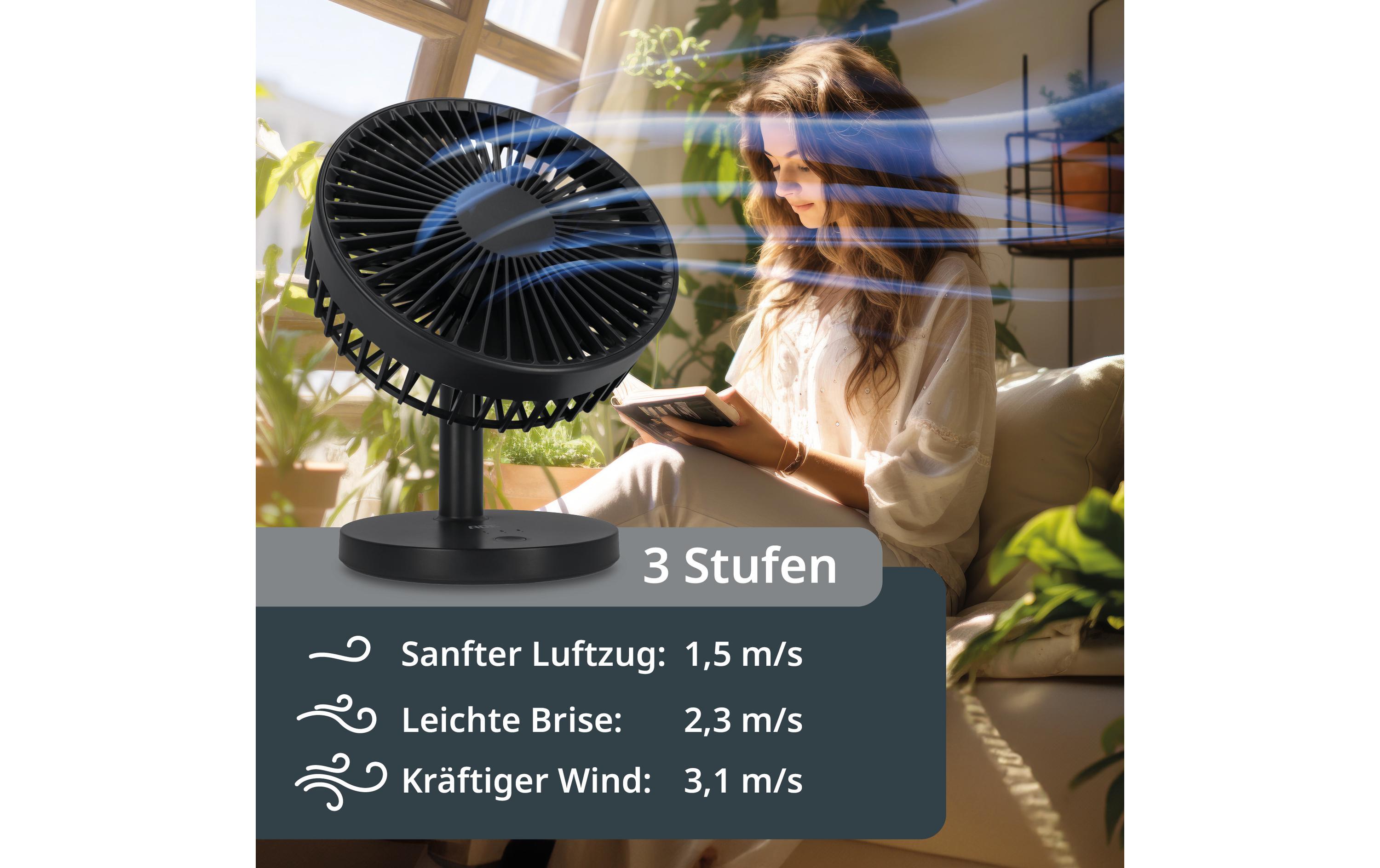 ADE Tischventilator kabellos Anthrazit