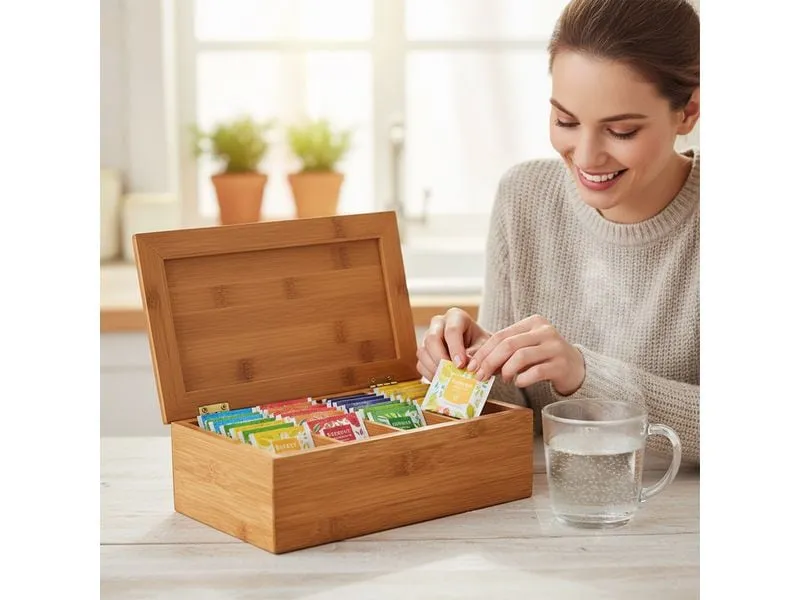 relaxdays Teebox Braun