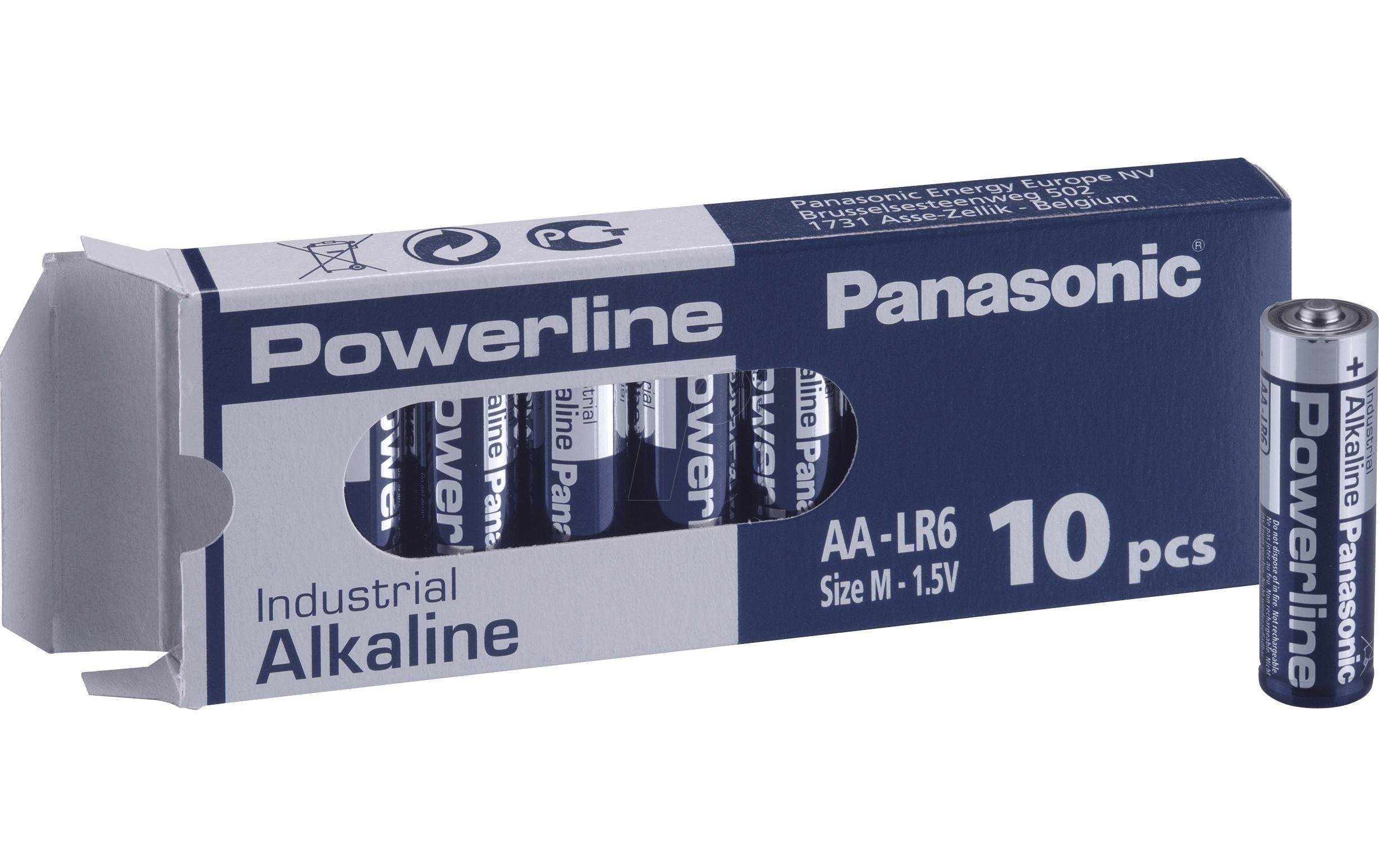 Panasonic Batterie Alkaline Powerline Industrial AA 10 Stück