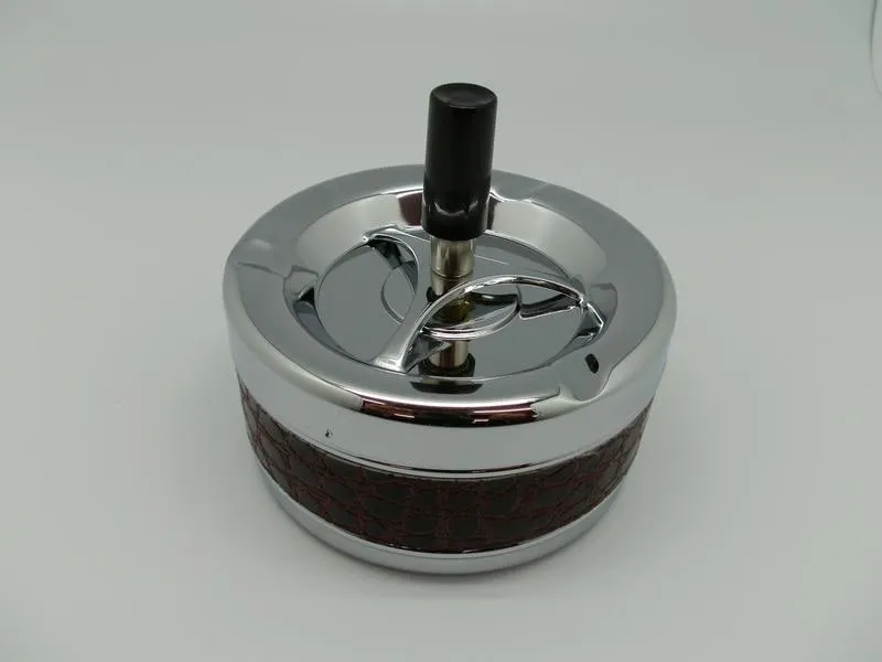 Dameco Aschenbecher mit Schleuderdeckel, Braun/Silber Dameco Aschenbecher mit Schleuderdeckel, Braun/Silber