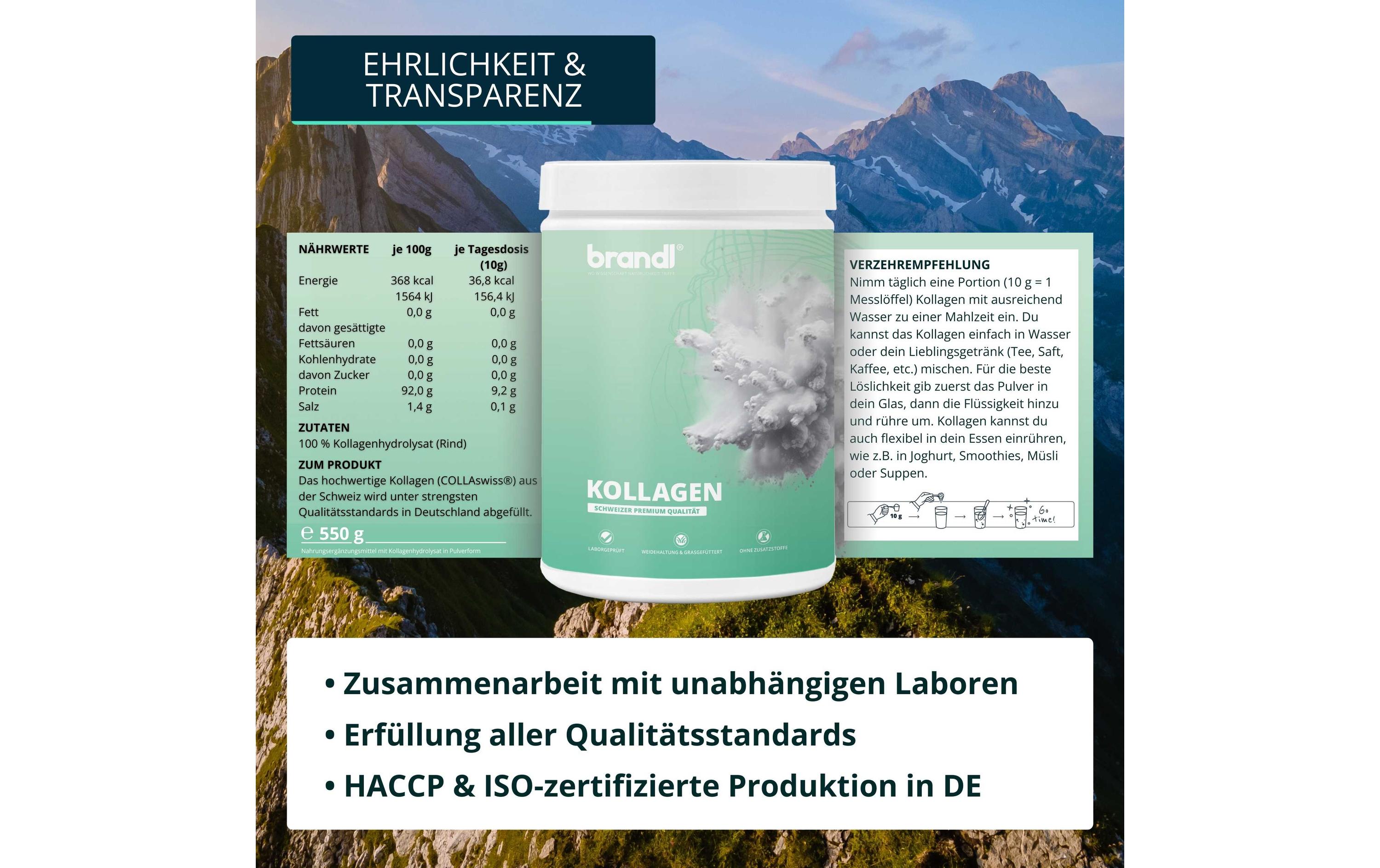 Brandl-Nutrition Pulver Kollagen Neutral 550 g