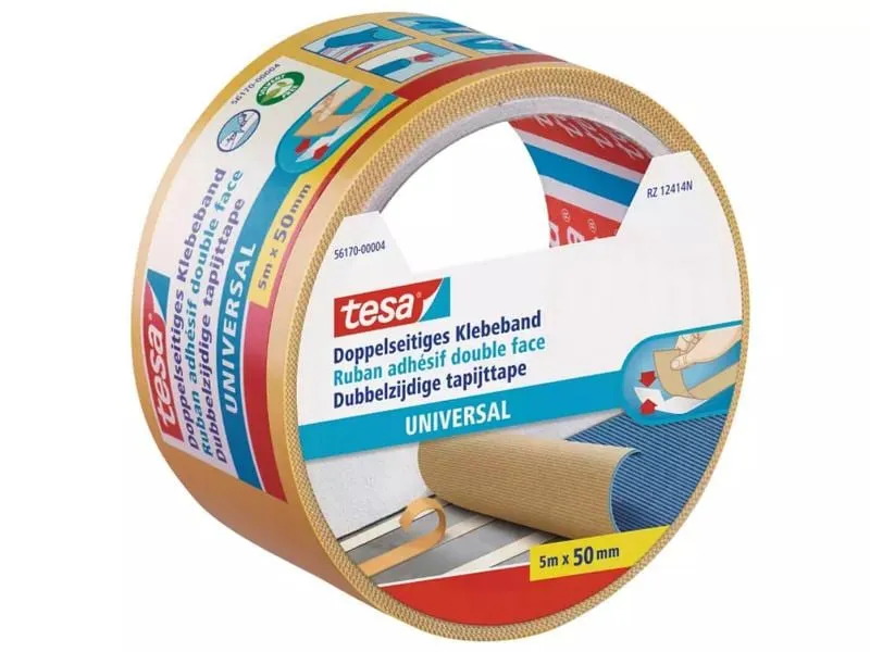 tesa Doppelseitiges Klebeband Universal 5 m x 50 mm tesa Doppelseitiges Klebeband Universal 5 m x 50 mm