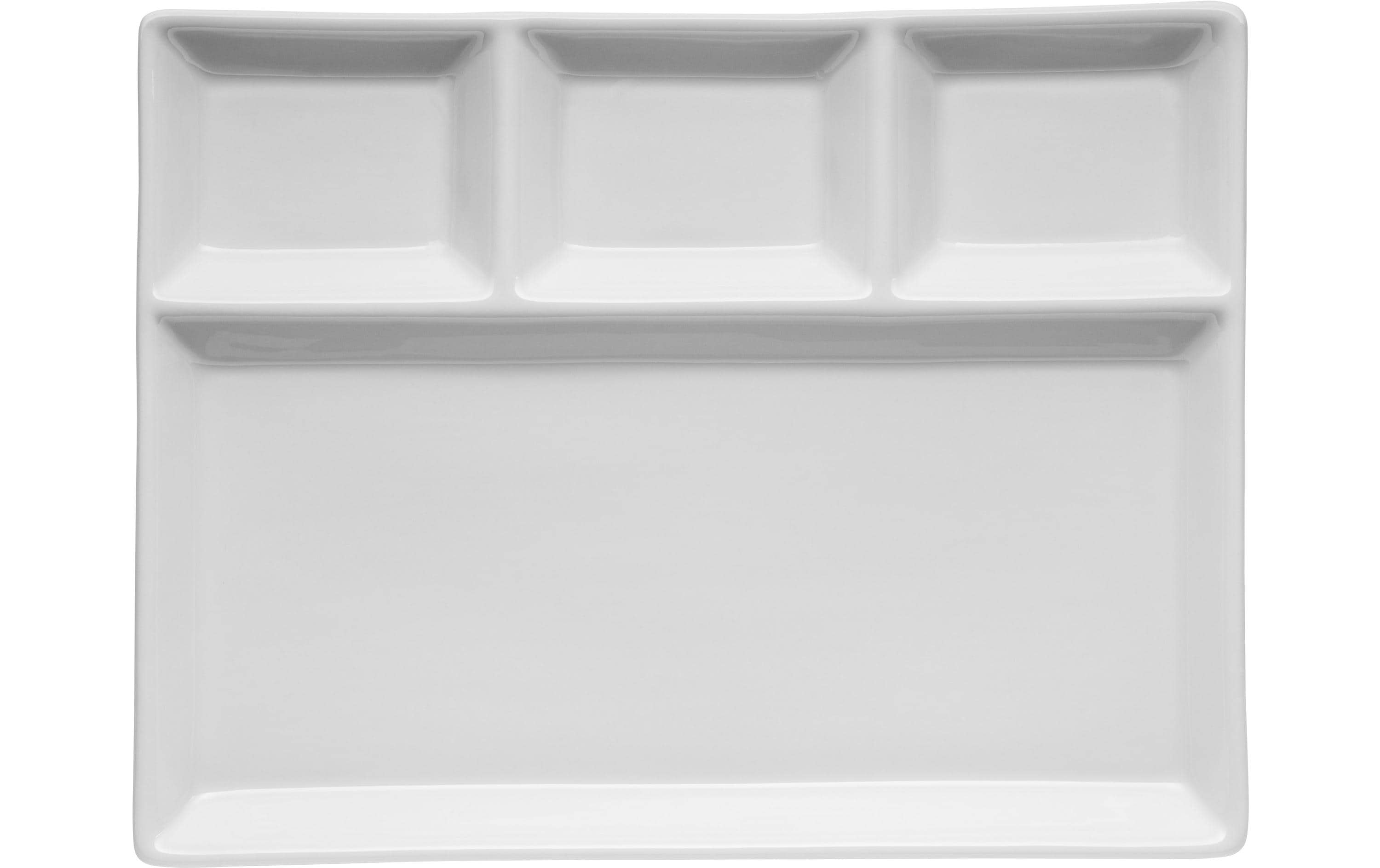 Mäser Fondue-Teller eckig 2 Stück, Weiss