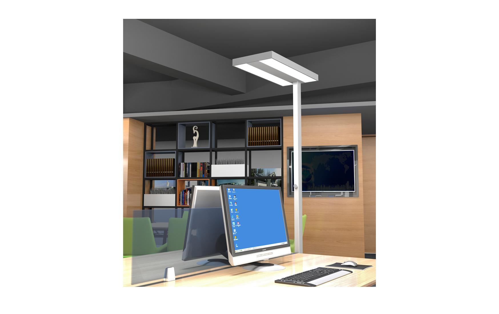 Contini Bürostehleuchte 80W, 4000 Kelvin, Silber