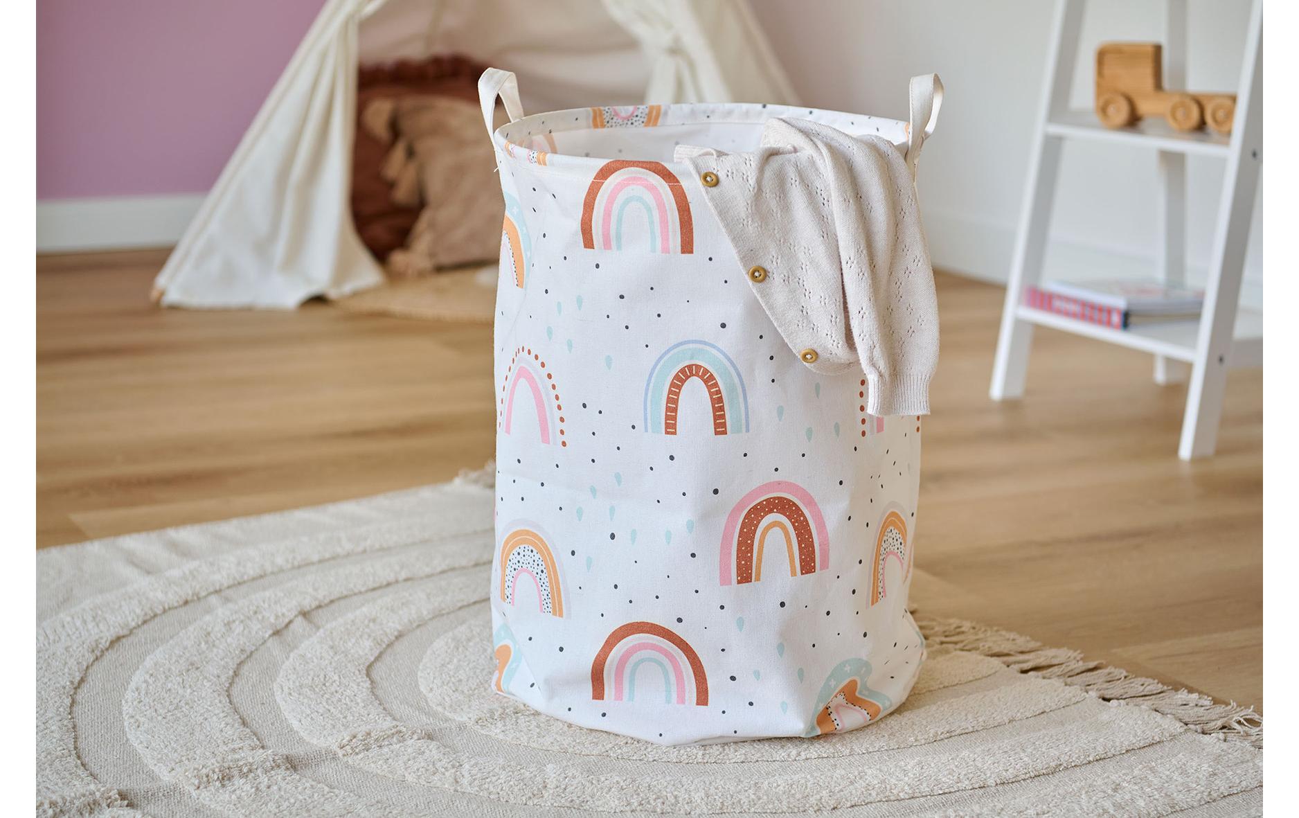 Zeller Present Wäschekorb Rainbow Canvas 38 x 48 cm