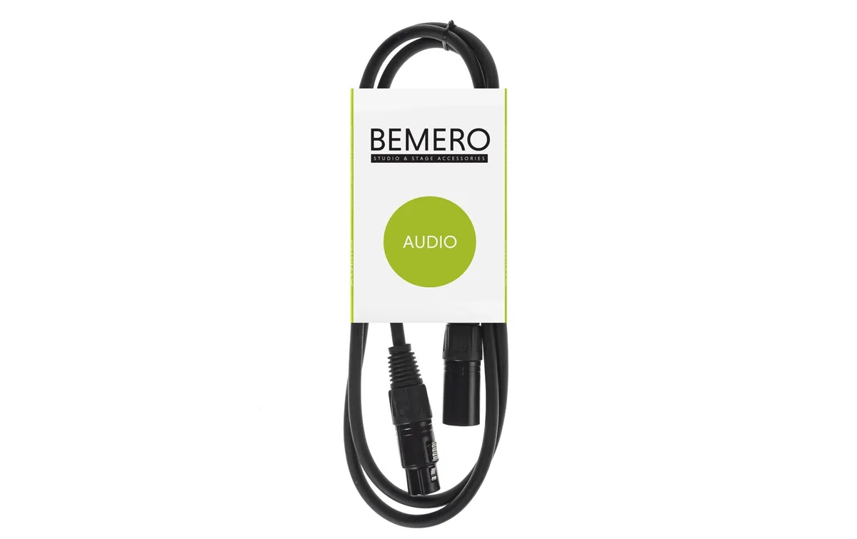 Bemero XLR-Kabel XLRf XLRm symmetrisch 1.5 m, Schwarz Bemero XLR-Kabel XLRf XLRm symmetrisch 1.5 m, Schwarz