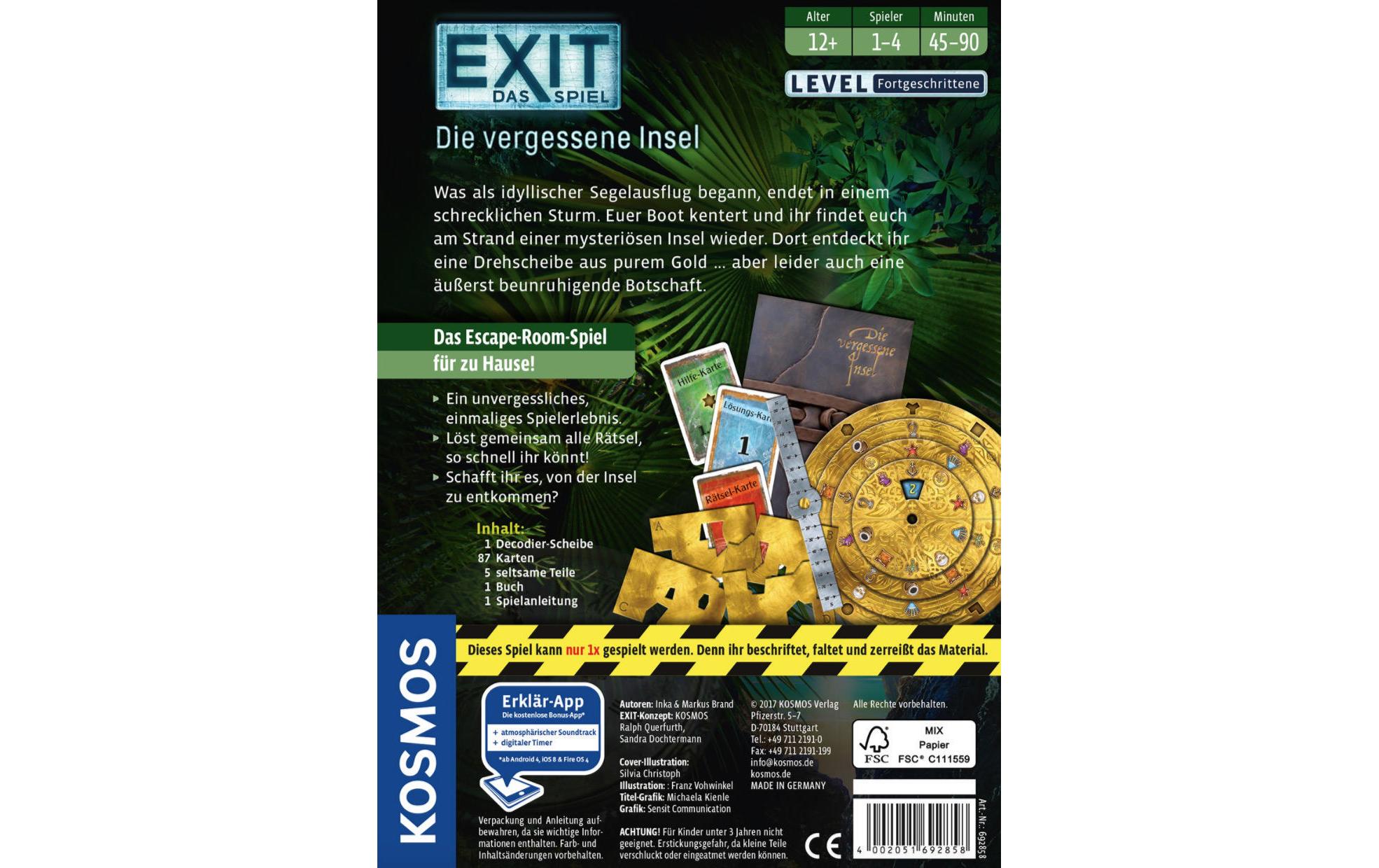 Kosmos Kennerspiel EXIT: Die Vergessene Insel Kosmos Kennerspiel EXIT: Die Vergessene Insel