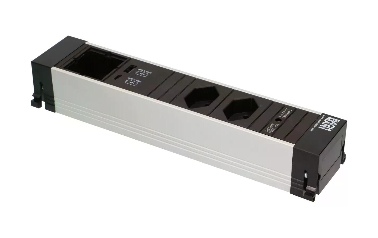 Bachmann Einbausteckerleiste POWER FRAME 2x T13, 1x USB A/C, 1x Leer