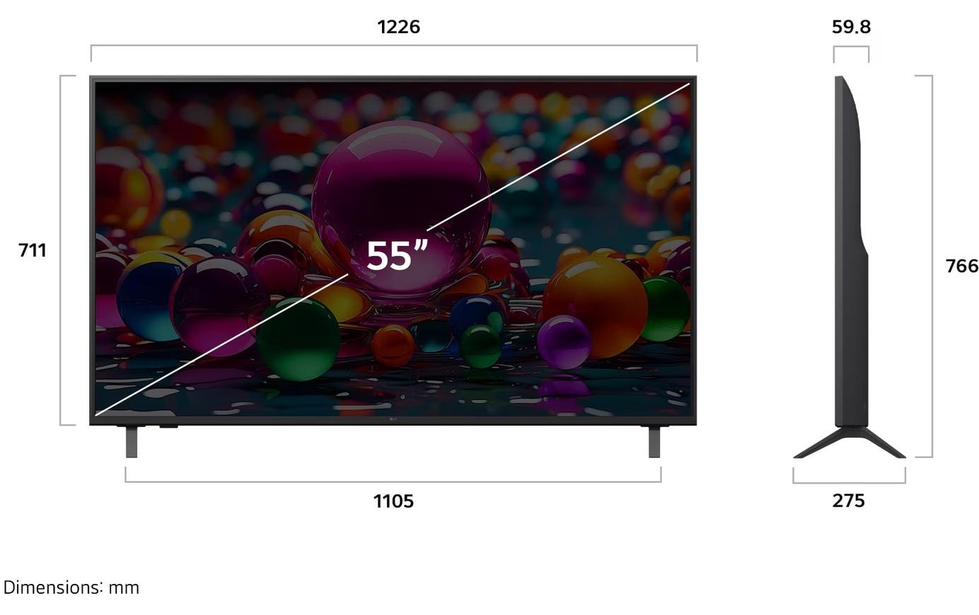 LG TV 55UA75006LA 55, 3840 x 2160 (Ultra HD 4K), LED-LCD