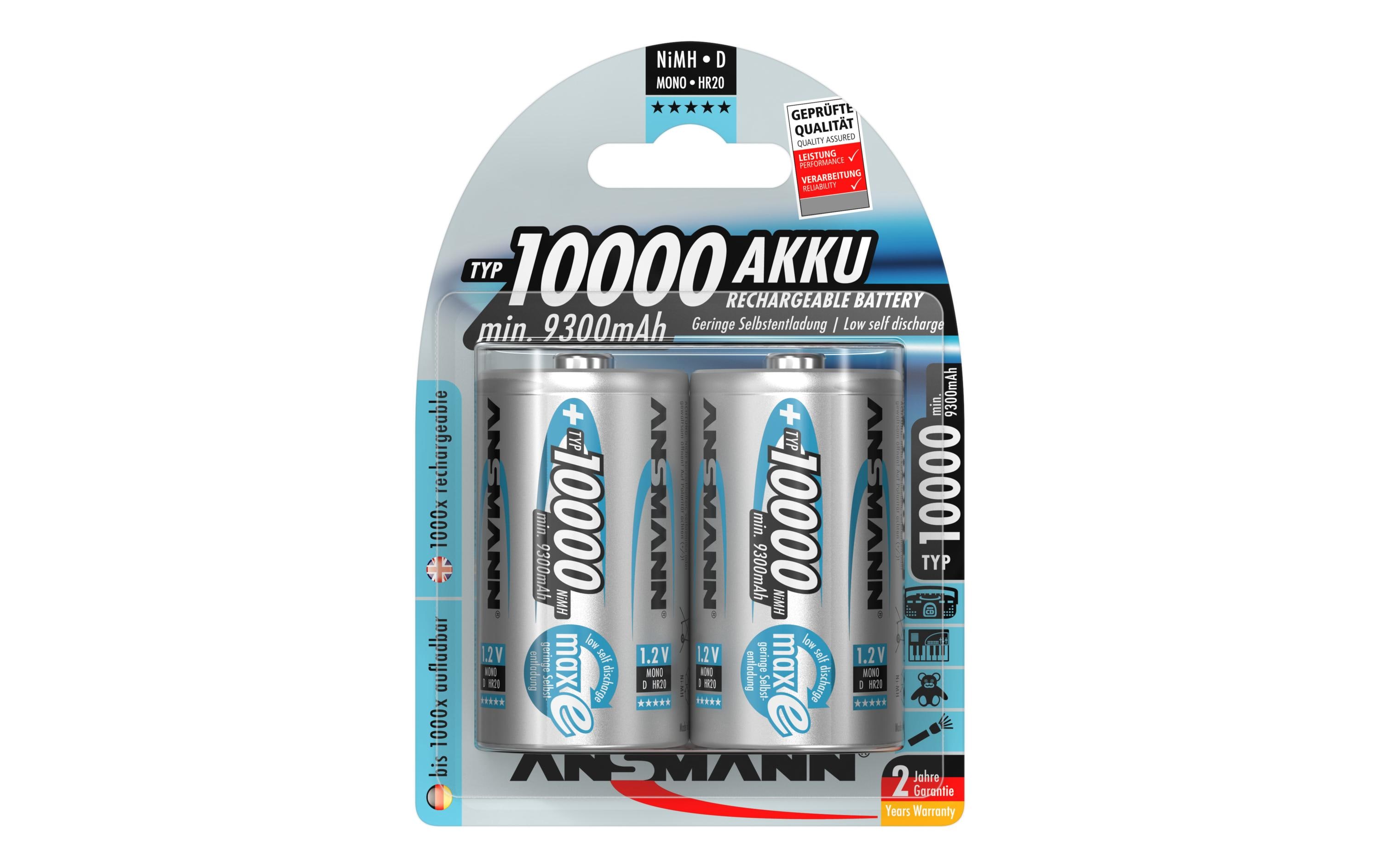 Ansmann Akku 2x D Typ 10000 9300 mAh