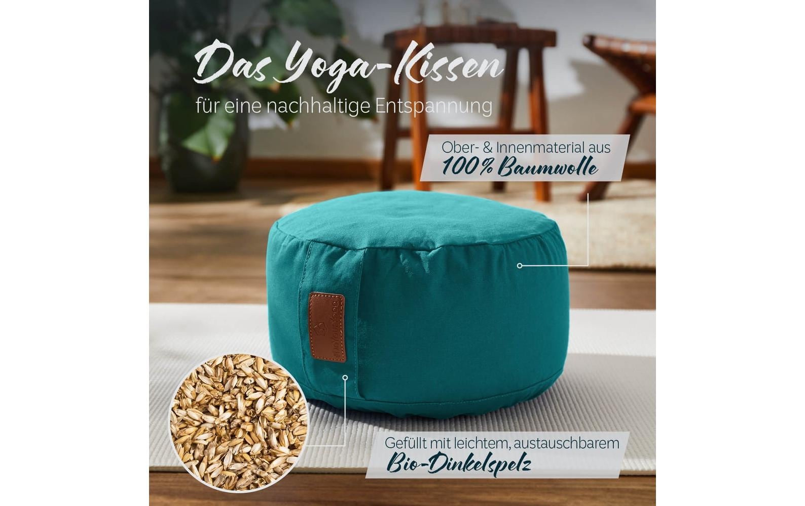 DoYourYoga Yoga-Kissen Vishnu Dinkelspelz, Grün