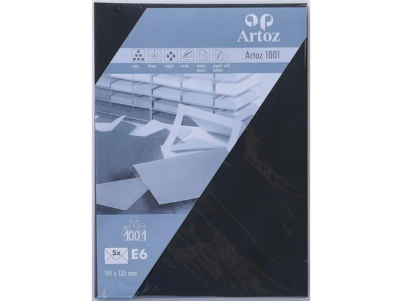Artoz Couvert 1001, E6, 5 Stück, Schwarz Artoz Couvert 1001, E6, 5 Stück, Schwarz