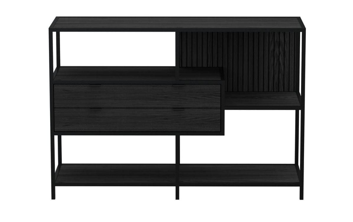 AC Design Regal Seaford Schwarz, 114 x 35 x 78 cm
