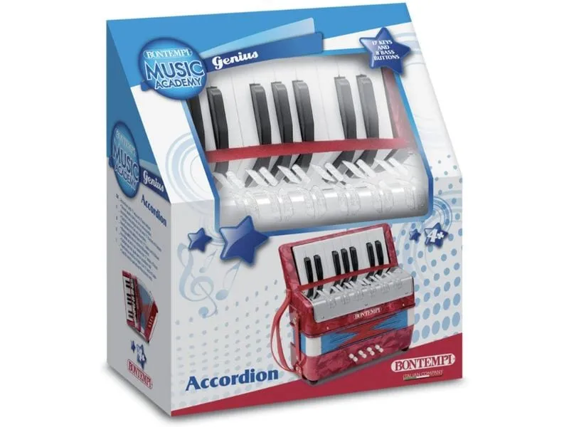Bontempi Musikinstrument Akkordeon 17 Tasten (C-E) und Halbtöne