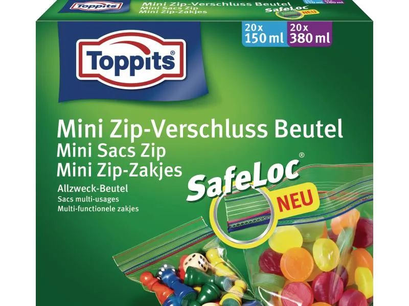 Toppits Gefrierbeutel Mini Zip-Verschluss SafeLoc, 40 Stück Toppits Gefrierbeutel Mini Zip-Verschluss SafeLoc, 40 Stück