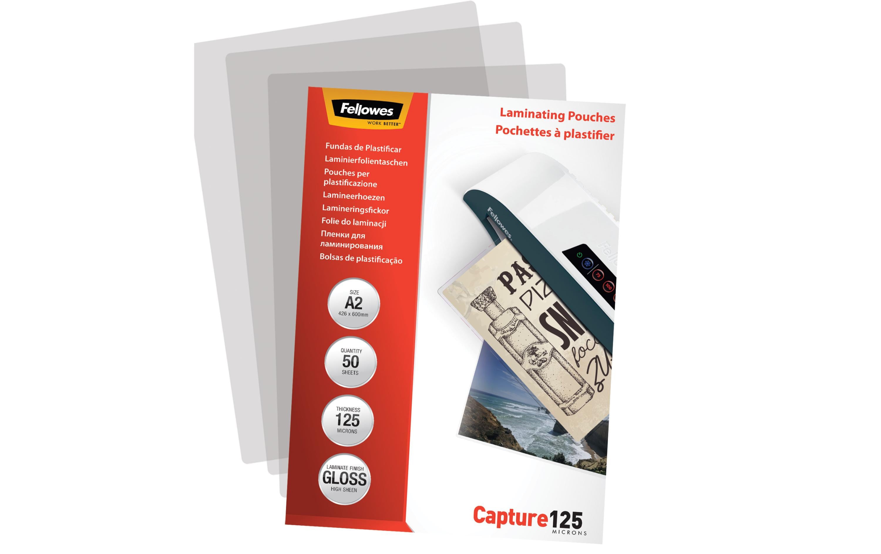 Fellowes Laminierfolie A2, , 50 Stück, Glänzend Fellowes Laminierfolie A2, , 50 Stück, Glänzend