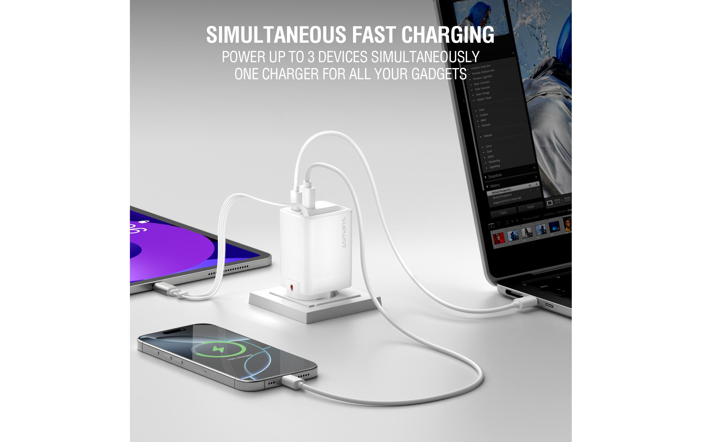 4smarts USB-Wandladegerät Flex Jojo Weiss