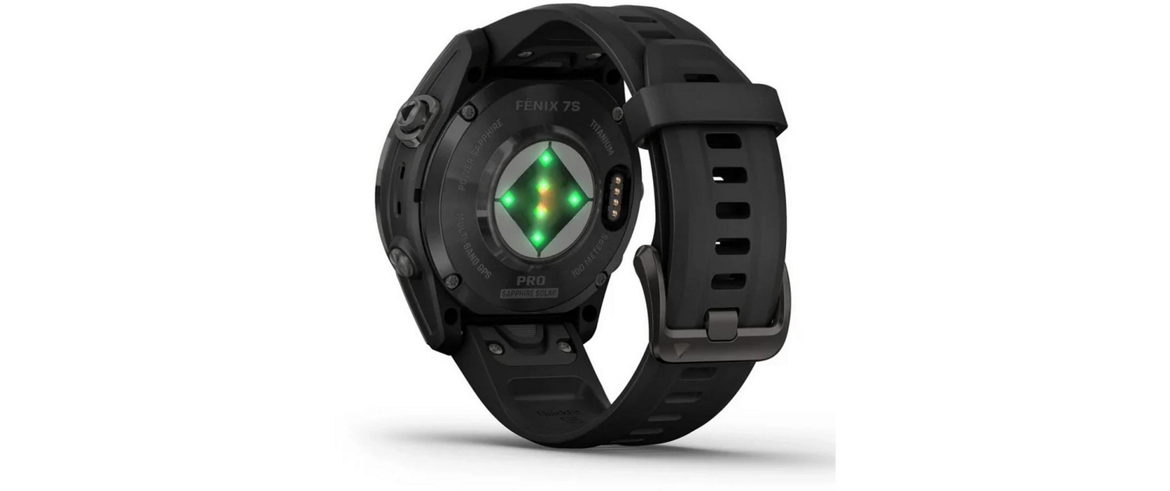 GARMIN GPS-Sportuhr Fenix 7S Pro Sapphire Solar Edition Schwarz