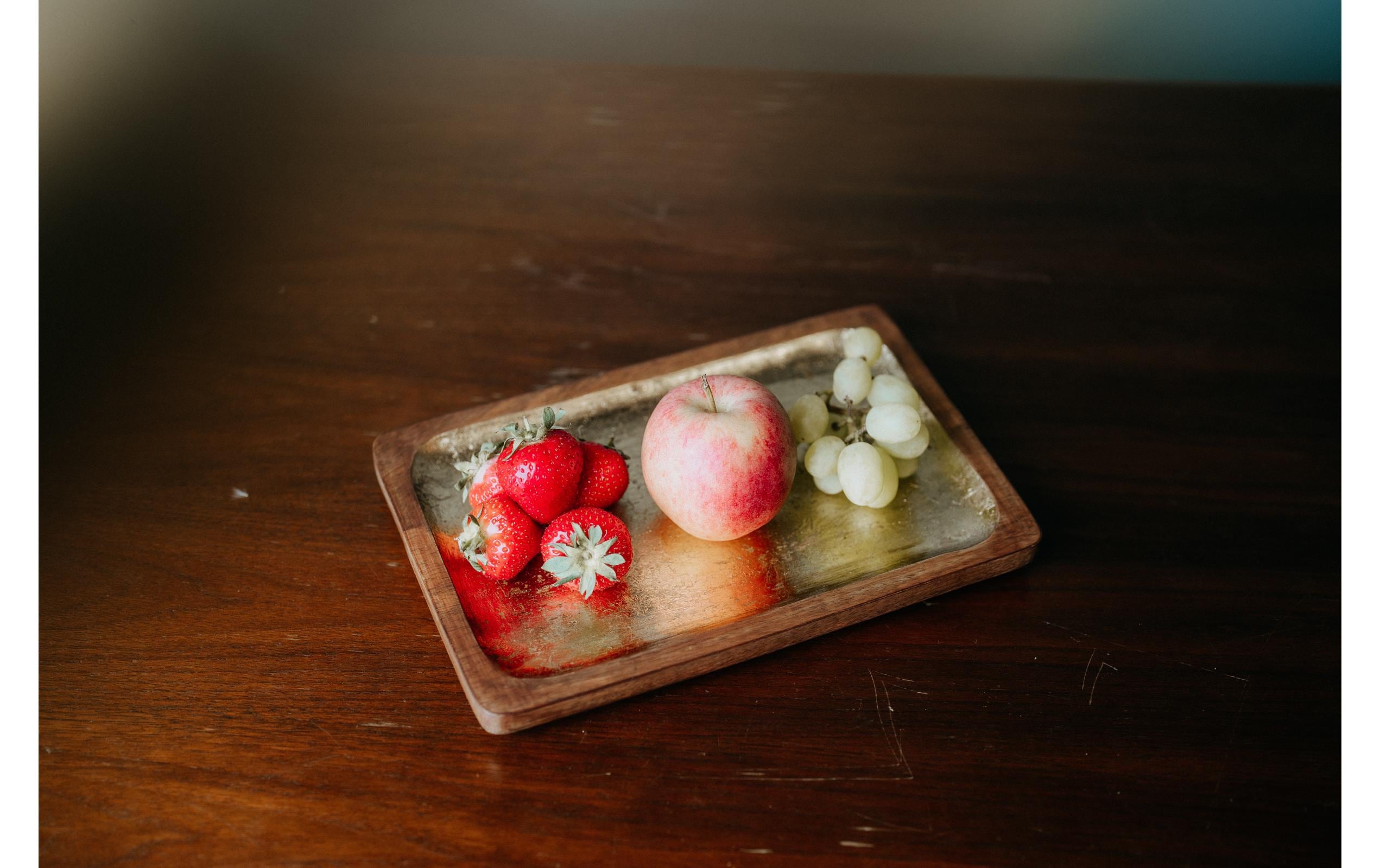 Kadastar Servierplatte Shine 29 x 19 cm, Braun/Gold