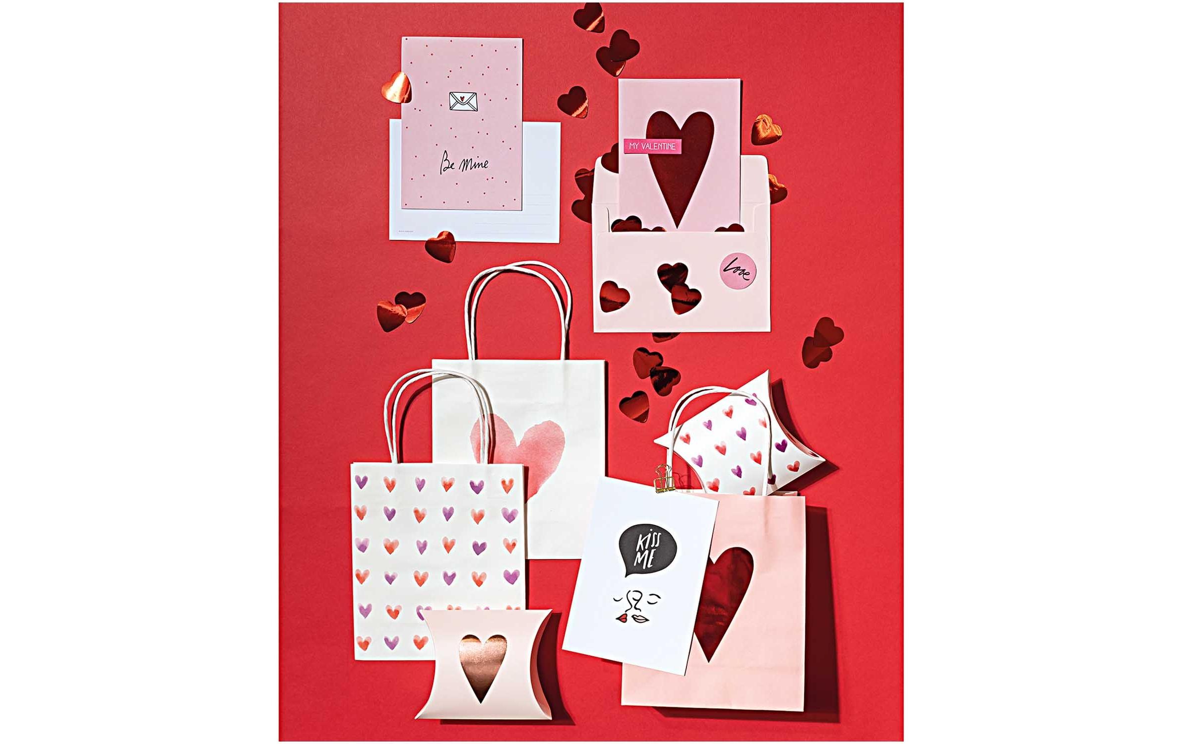 Rico Design Geschenkbox Herzen 6 Stück, Rosa/Rot, 12 x 18 cm/10 x 15 cm