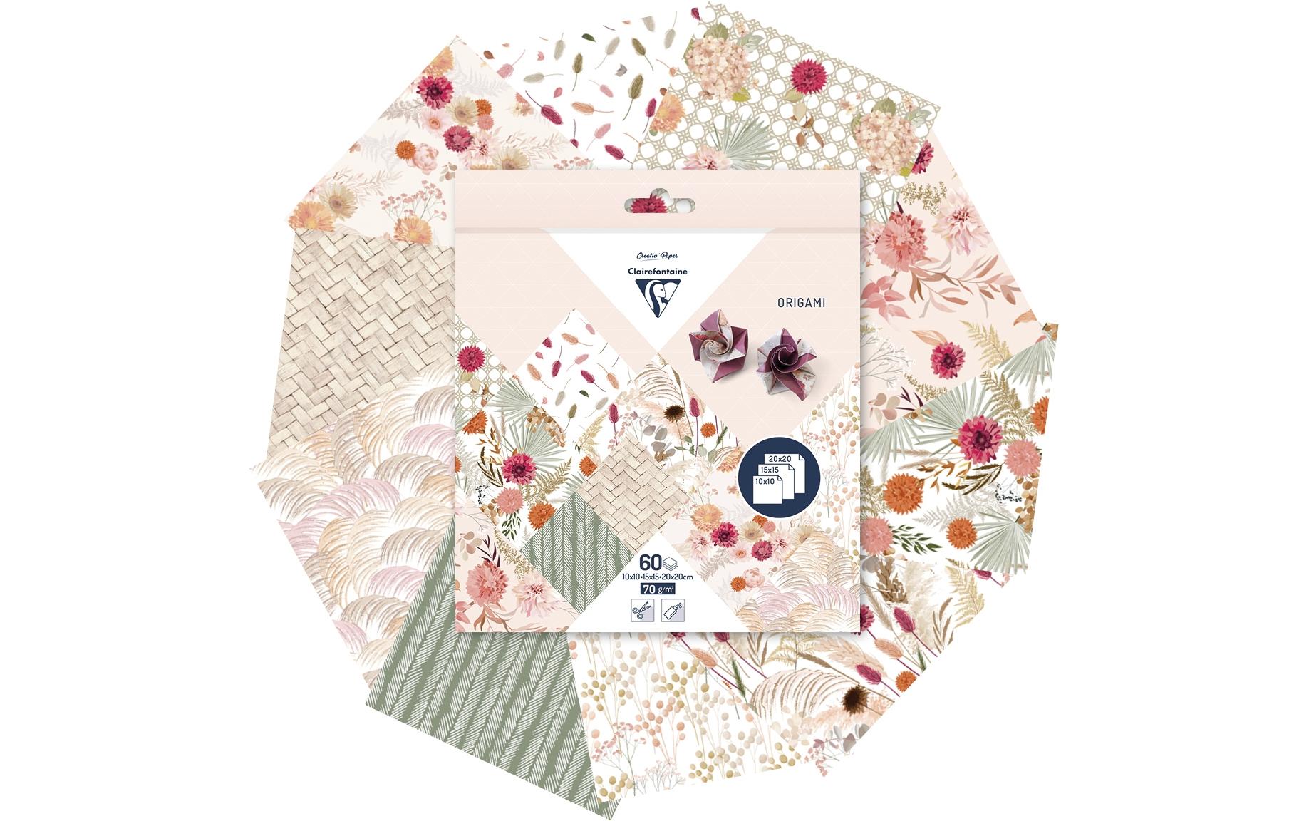Clairefontaine Faltblätter Origami Trockenblumen 70 g/m², 60 Blatt Clairefontaine Faltblätter Origami Trockenblumen 70 g/m², 60 Blatt