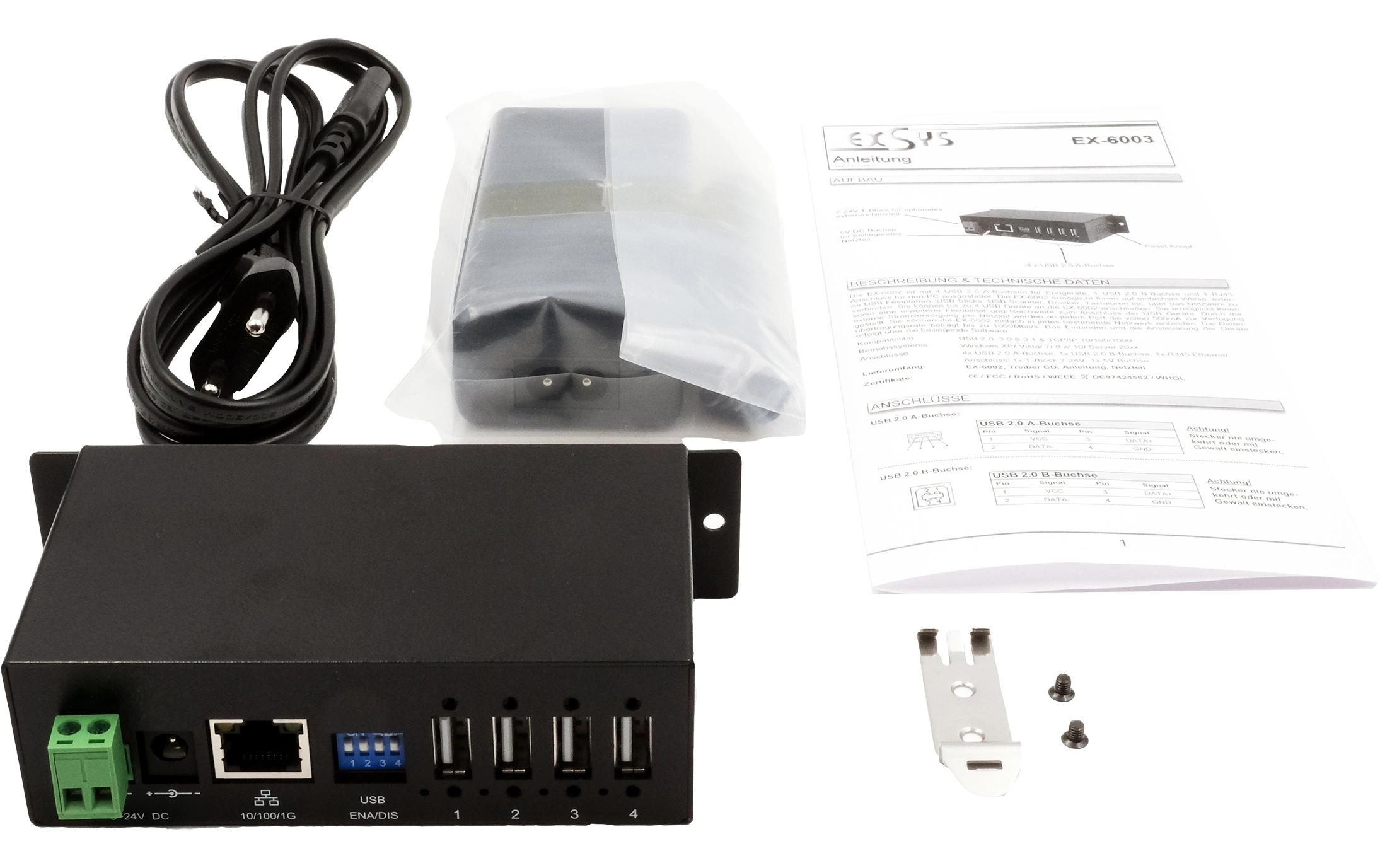 Exsys Geräteserver EX-6003HMVS-POE