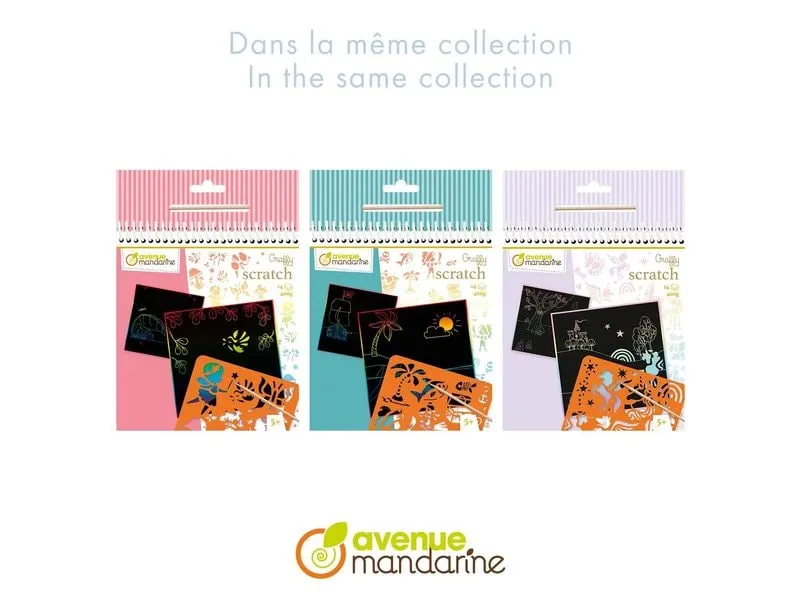 Avenue Mandarine Graffy Scratch, Einhörner – Violett 15 x 15 cm