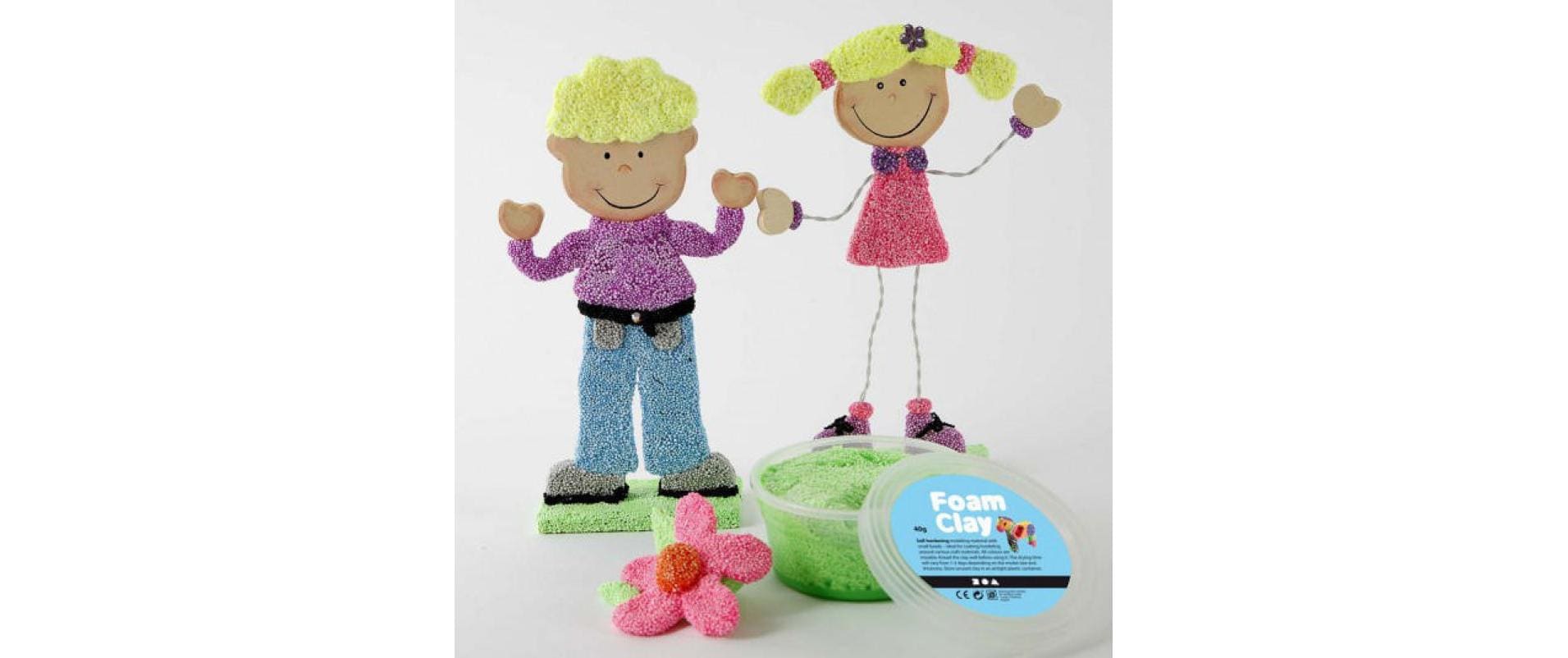 Creativ Company Modellier-Set Foam Clay Basic Mehrfarbig