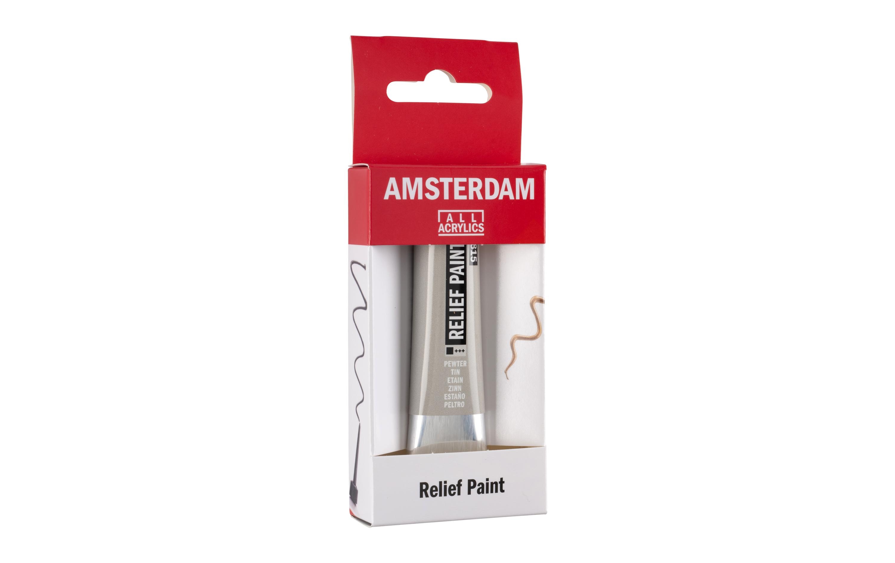 Amsterdam Acrylfarbe Reliefpaint 815 Zinn deckend, 20 ml 20 ml, Zinn