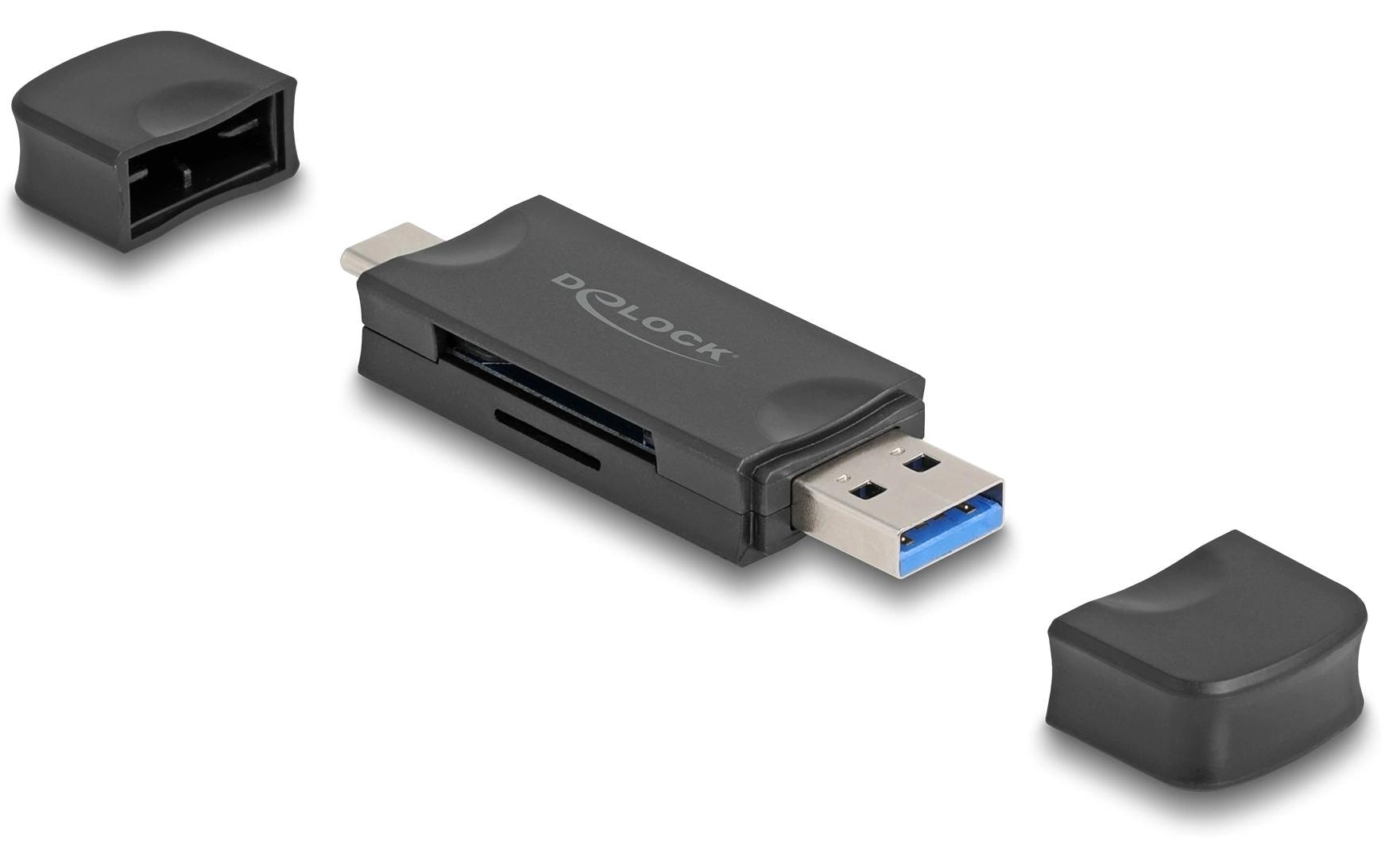 Delock Card Reader Extern USB-C / A für SD und Micro SD