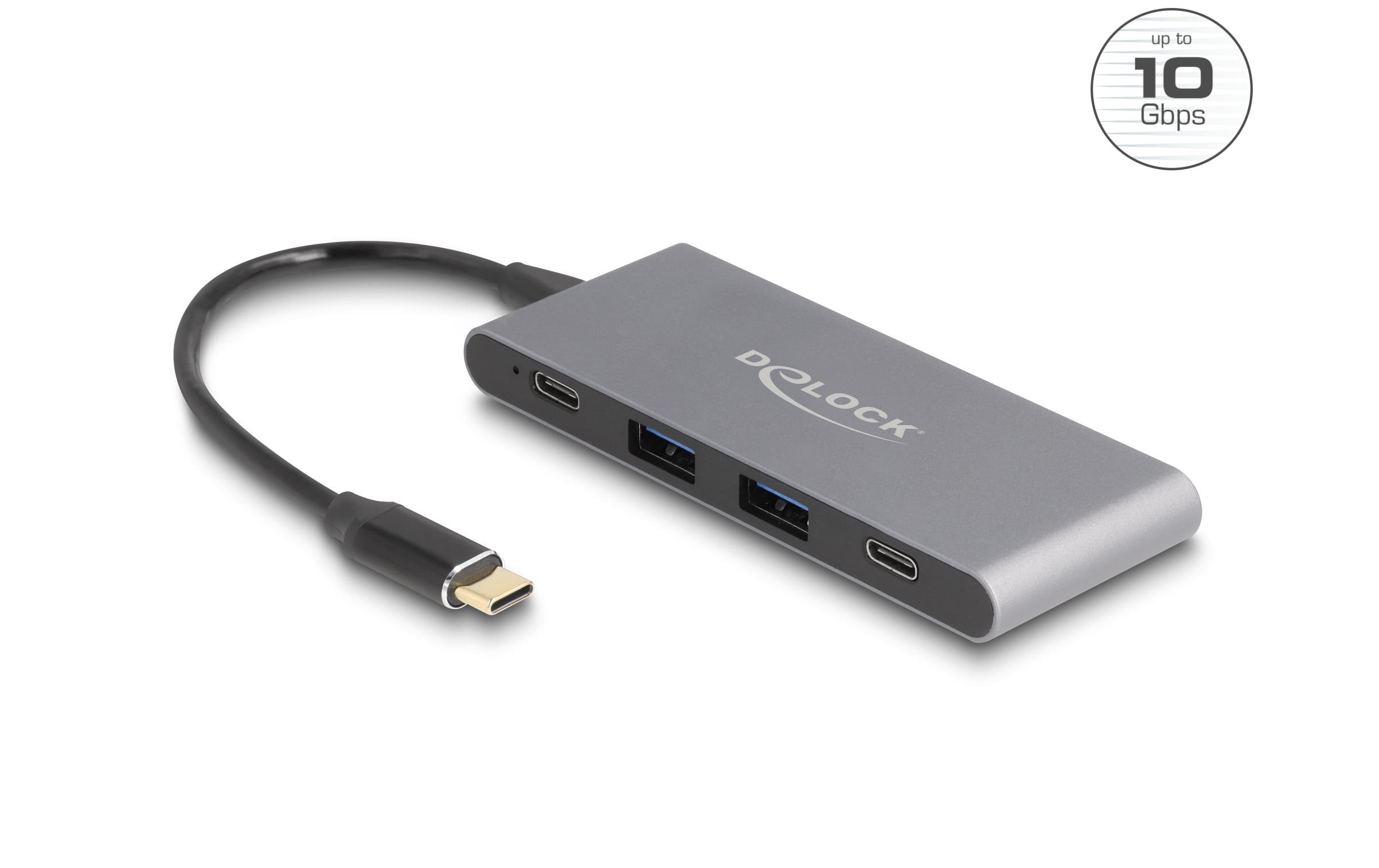 Delock USB-Hub 2 x USB Typ-A / 2 x USB Type-C 10 Gbps Delock USB-Hub 2 x USB Typ-A / 2 x USB Type-C 10 Gbps