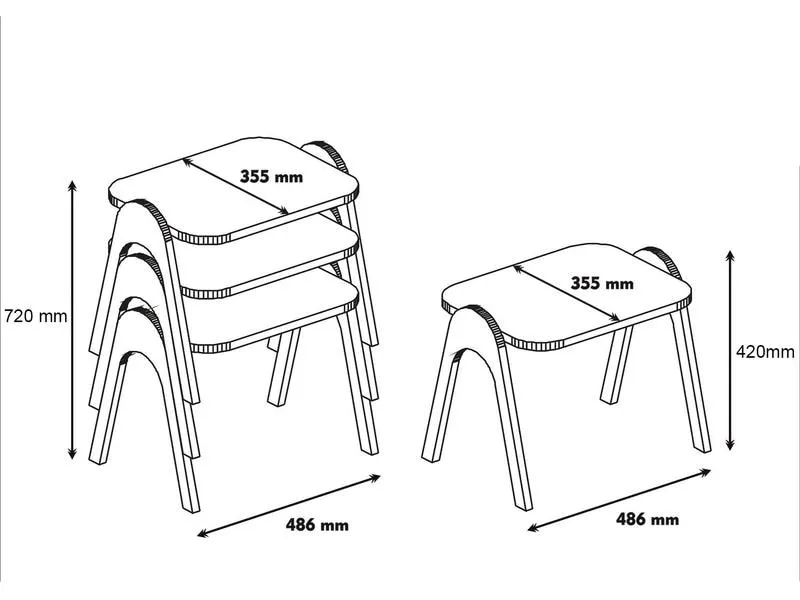 Woody Fashion Couchtisch Paris 3 Stück, Walnuss Woody Fashion Couchtisch Paris 3 Stück, Walnuss