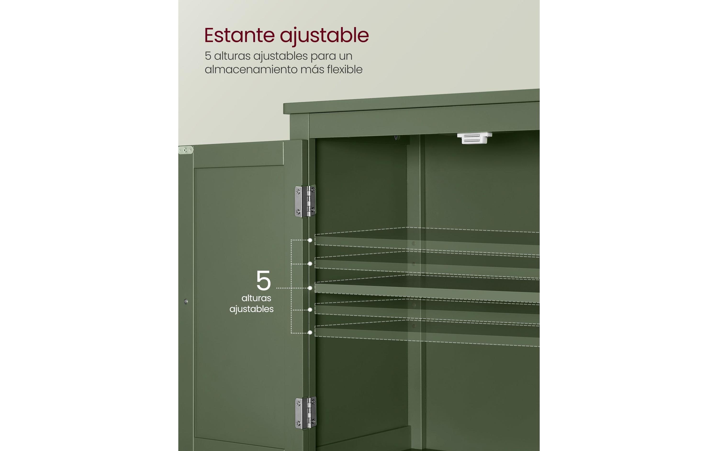 VASAGLE Kommode Bathroom Cabinet, 60 x 110 cm, Waldgrün