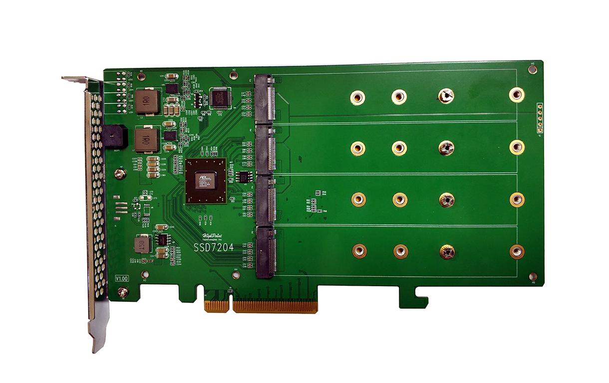 Highpoint RAID-Controller SSD7204 4x M.2 NVMEx4v3, PCI-Ex8