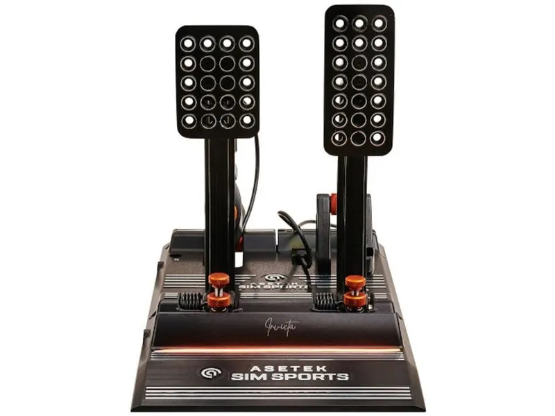 Asetek Racing Invicta Accelerator and Brake Pedal Aluminium Schwarz Orange