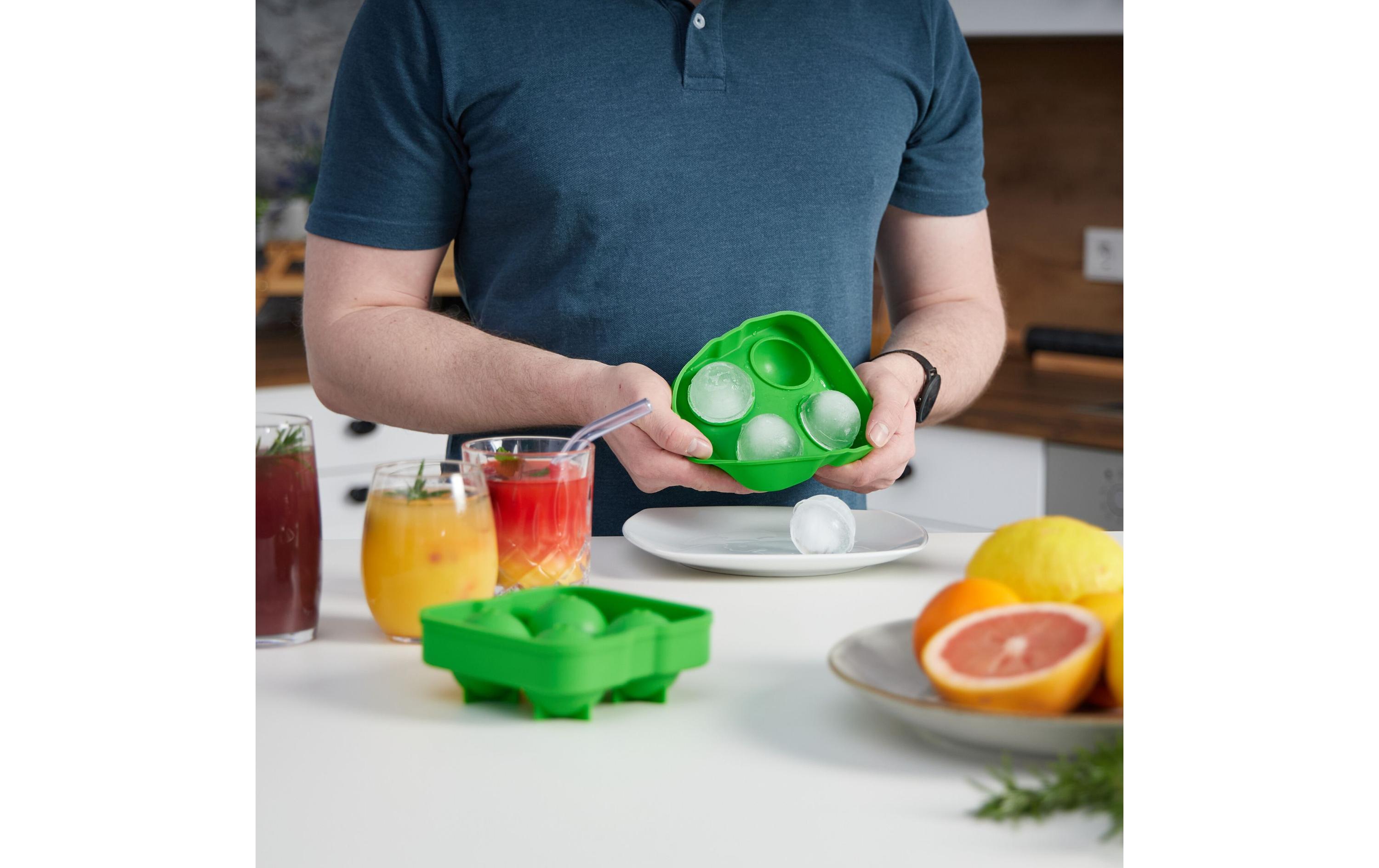 relaxdays Eiswürfelform Kugel 2 Stück, Grün