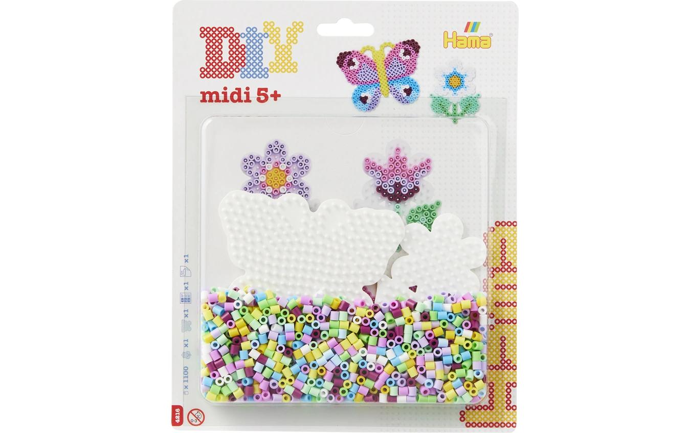 Hama Bügelperlen-Set Midi Schmetterling und Blume Schwarz