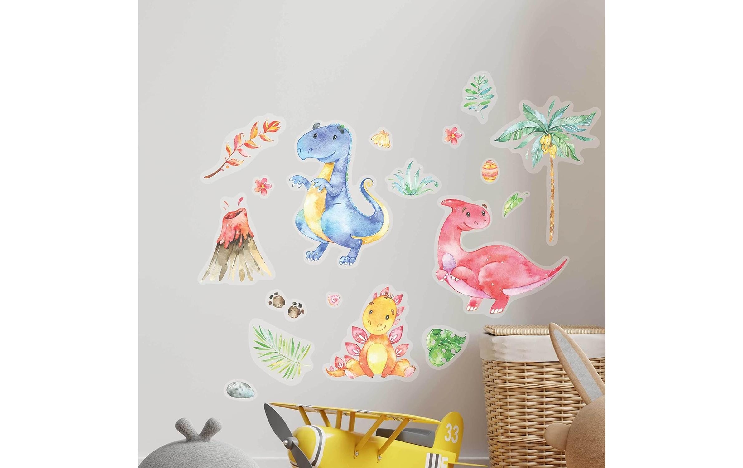 Papierdrachen Wandtattoo-Set Dinosaurier