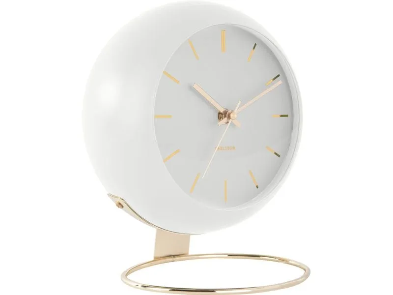 KARLSSON Tischuhr Globe 25 cm, Weiss