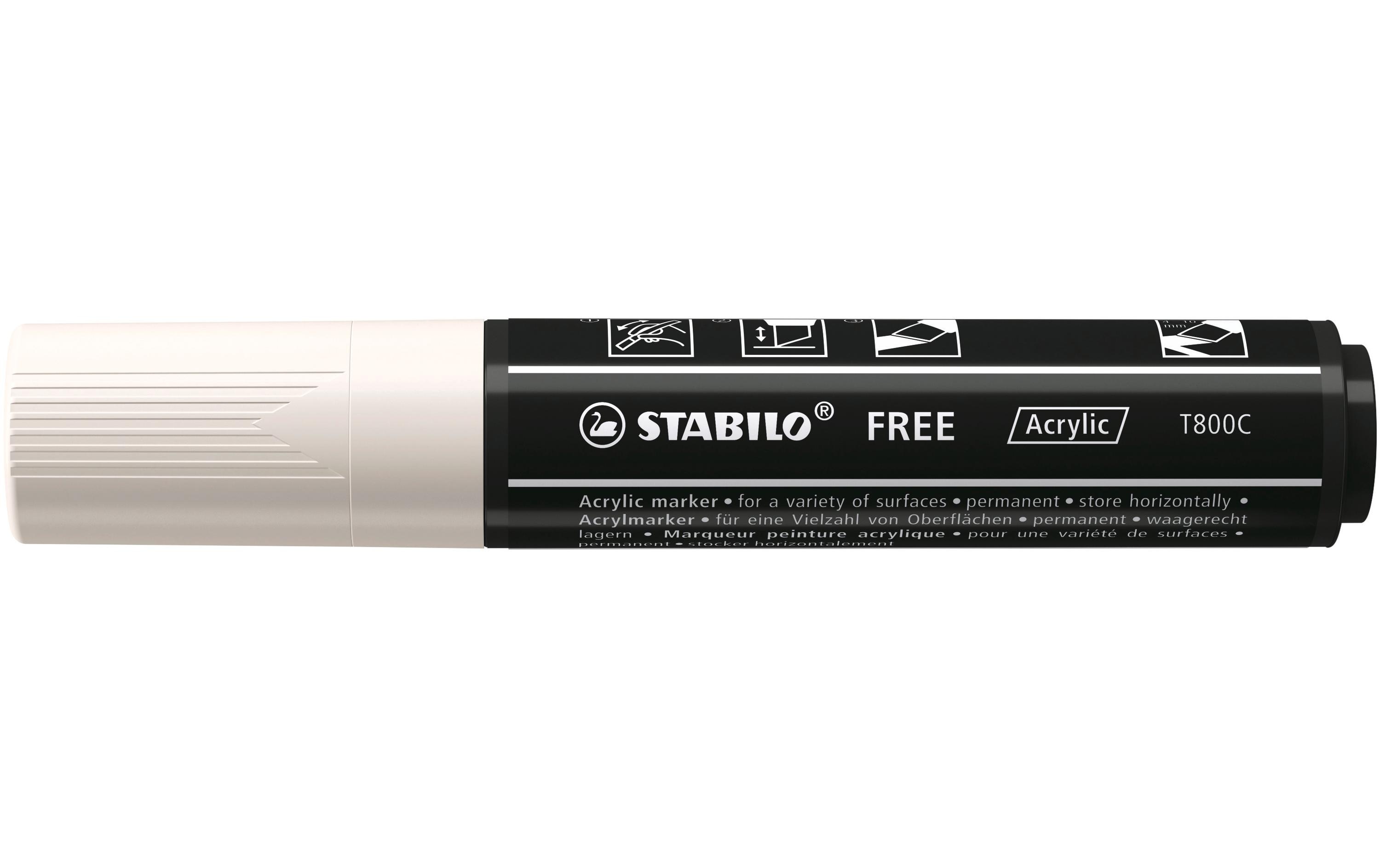 STABILO Acrylmarker Free Acrylic T800C Weiss STABILO Acrylmarker Free Acrylic T800C Weiss