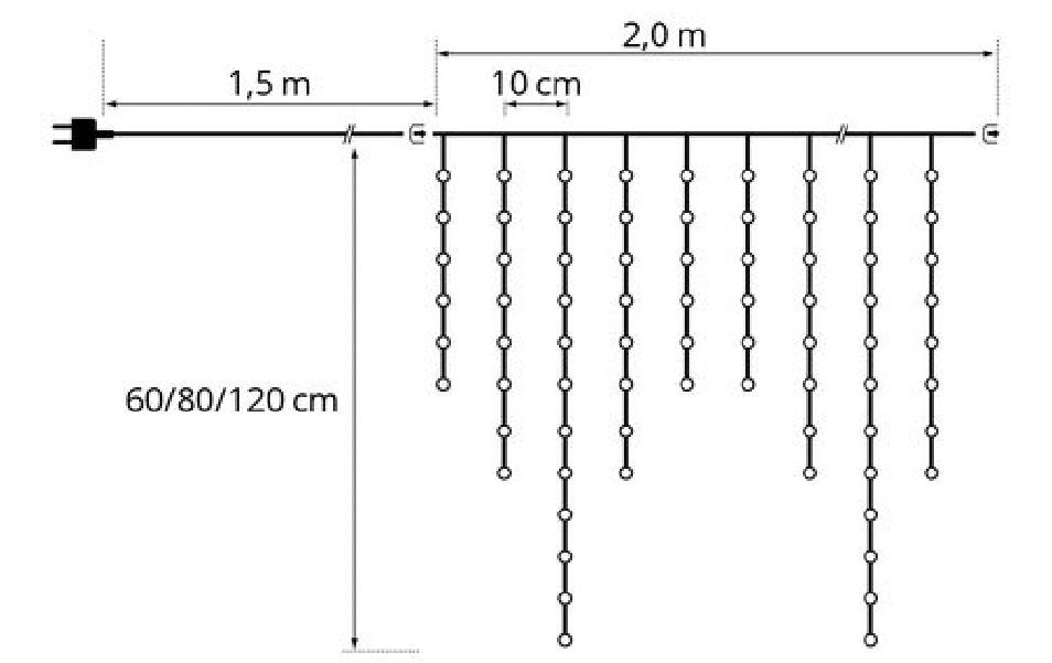 STT LED-Lichtervorhang Ice Light 160 Grün