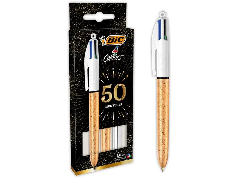 BIC Kugelschreiber 4 Colours Party 0.32 mm, 3 Stück, Gold/Silber BIC Kugelschreiber 4 Colours Party 0.32 mm, 3 Stück, Gold/Silber