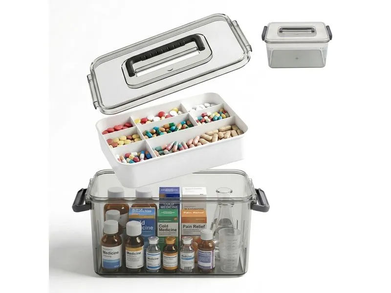 relaxdays Medizinbox aus Kunststoff Transparent relaxdays Medizinbox aus Kunststoff Transparent