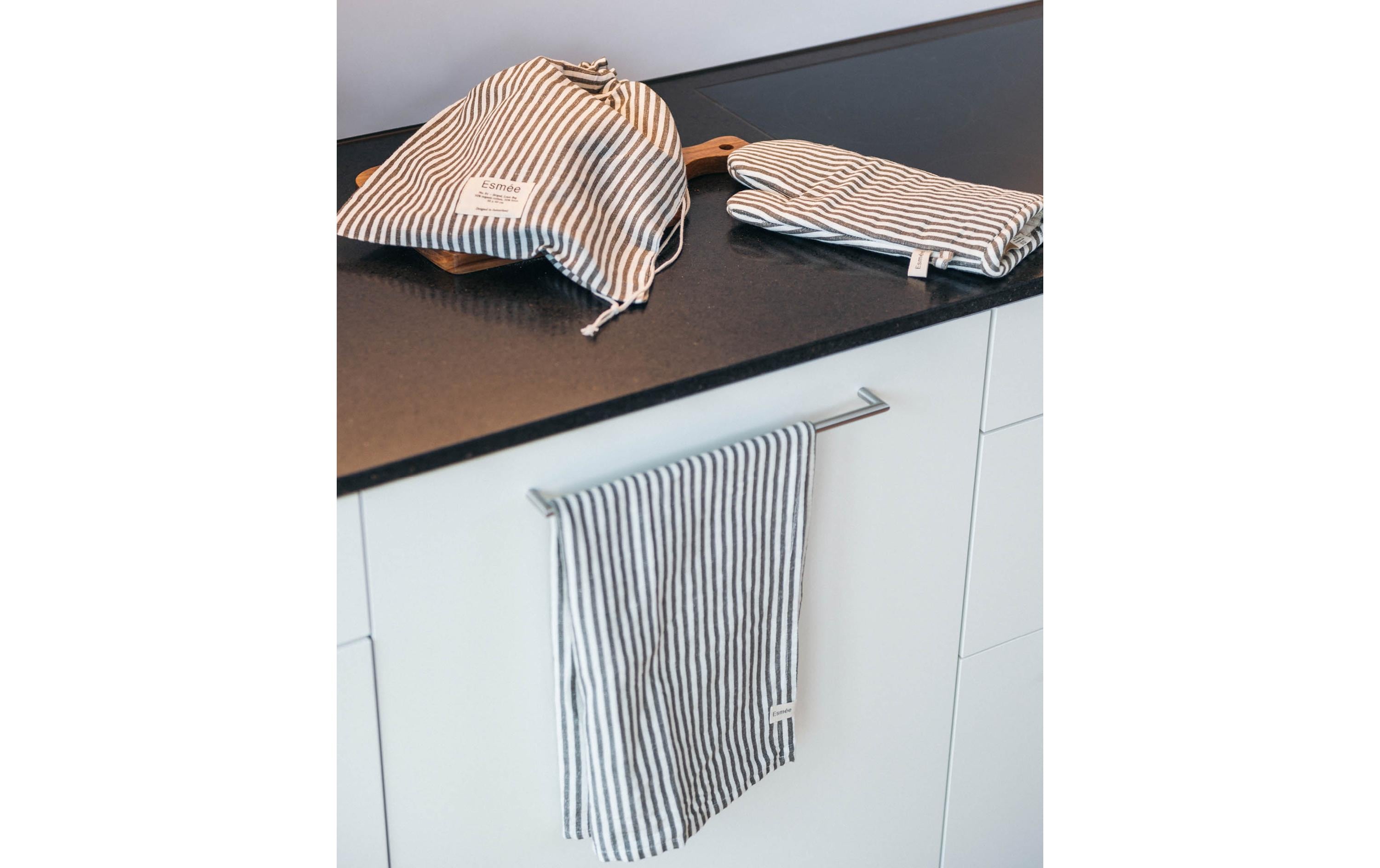 Esmée Geschirrtuch Louis Grau/Weiss