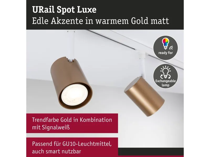 Paulmann URail Schienenspot Luxe GU10 max. 10W 230 V Gold matt