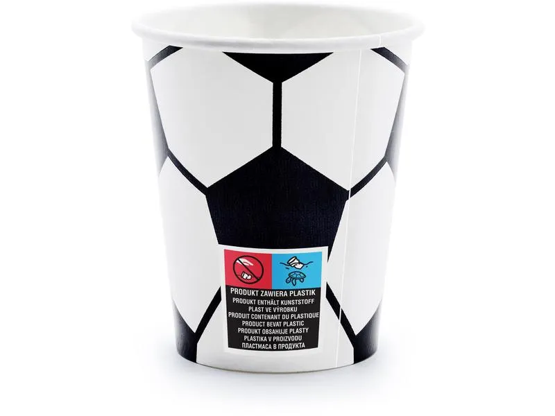 Partydeco Einwegbecher Fussball 260 ml, 6 Stück, Schwarz/Weiss Partydeco Einwegbecher Fussball 260 ml, 6 Stück, Schwarz/Weiss