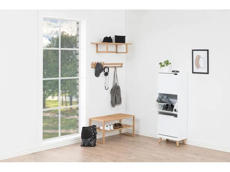 AC Design Schuhschrank Mitra 47 x 30 x 133.5 cm, Nature/Weiss